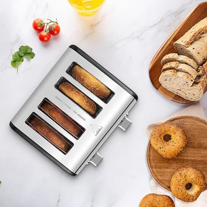 CUSIMAX 4 Slice Toaster with Smart LED Display, Stainless Steel Toaster with - Image 6