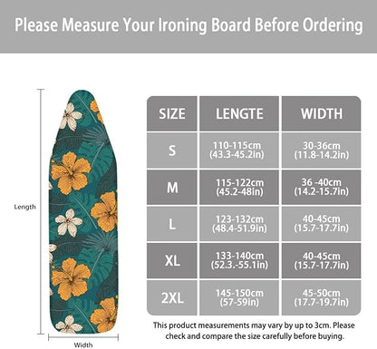 ZCFYGDX Hawaiian Flower Leaf Print Ironing Board Cover Medium, Elastic Edges - Image 5