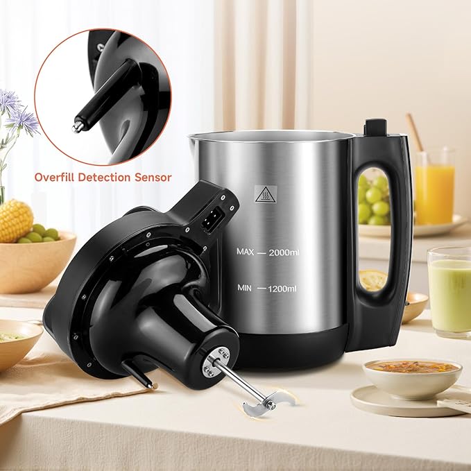 Homtone Soup Maker 2L, Makes 2-6 Servings, 6-in-1 Multifunctional Smooth and - Image 9