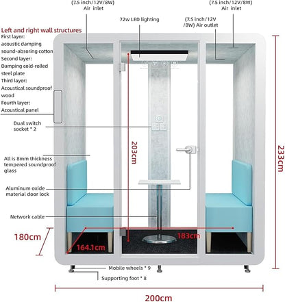 GEARONIC Mobile Office Pod Booth, Sound Proof Office Pod Booth - Image 8