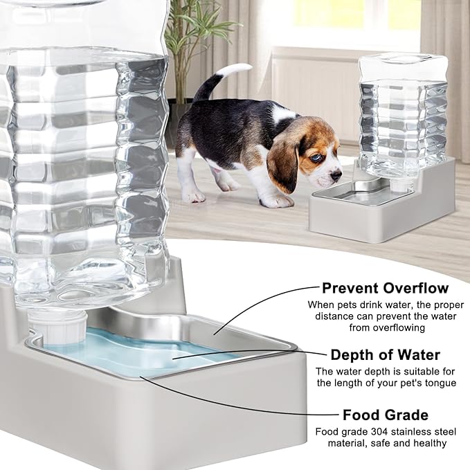 RIZZARI Stainless Steel Pet Water Feeder: 8L Large Gravity Waterer, Less Refills - Image 4