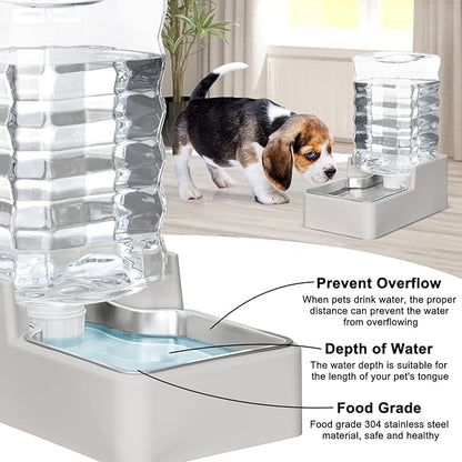 RIZZARI Stainless Steel Pet Water Feeder: 8L Large Gravity Waterer, Less Refills - Image 4