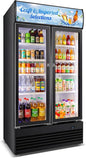 Commercial Display Beverage Fridge, 40″ Double Glass Door Refrigerator by Velivi-SpecialistinFridge