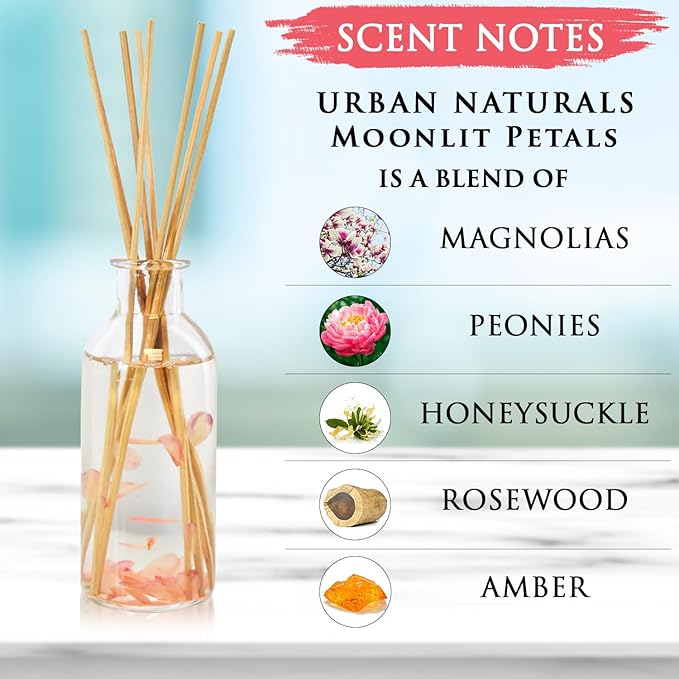 Urban Naturals Moonlit Petals Reed Diffuser Oil Set | Magnolias, Honeysuckle - Image 3