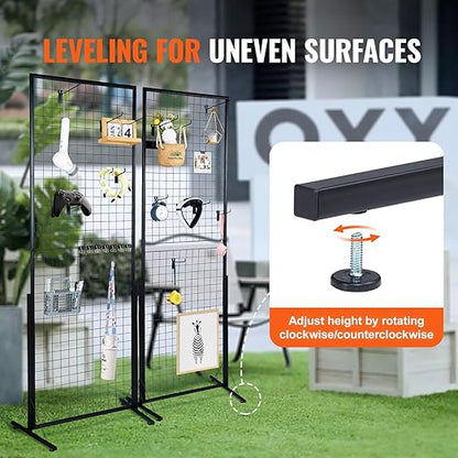 VEVOR 2 x 5.6 in Grid Wall Panels, 2 Packs Wire Gridwall Display Racks Tower - Image 5