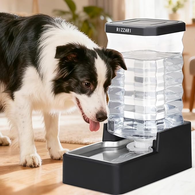 RIZZARI Stainless Steel Pet Water Dispenser: 10L Large Gravity Waterer - Image 7