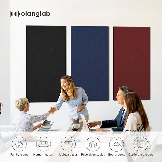 Olanglab Acoustic Panels 2 Pack, Fabric Wrapped Sound Proof Foam Panels - Image 5