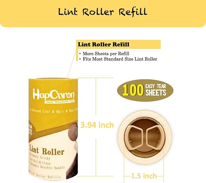 HapChron Extra Sticky Lint Roller Refills Only, Total 800 Easy Tear Sheets - Image 2