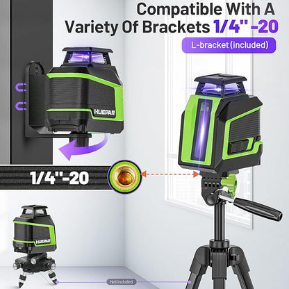 360° Laser Level, HUEPAR 82-165Ft 3 Brightness Levels Self Leveling Laser Level - Image 4