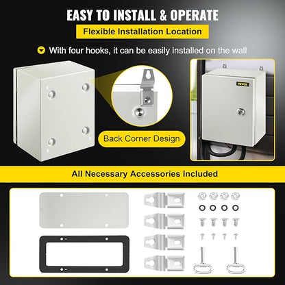 VEVOR NEMA Steel Enclosure, IP66 Waterproof & Dustproof, Outdoor/Indoor - Image 6