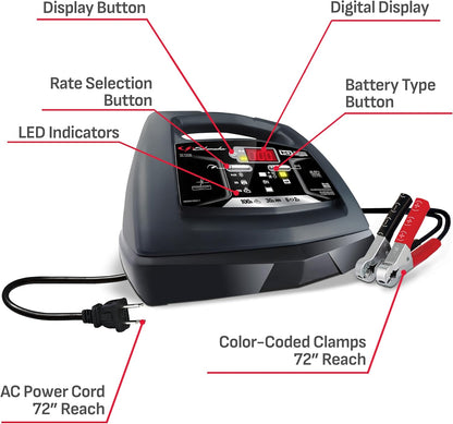 schumacher electric 6a car battery charger & maintainer, package contents