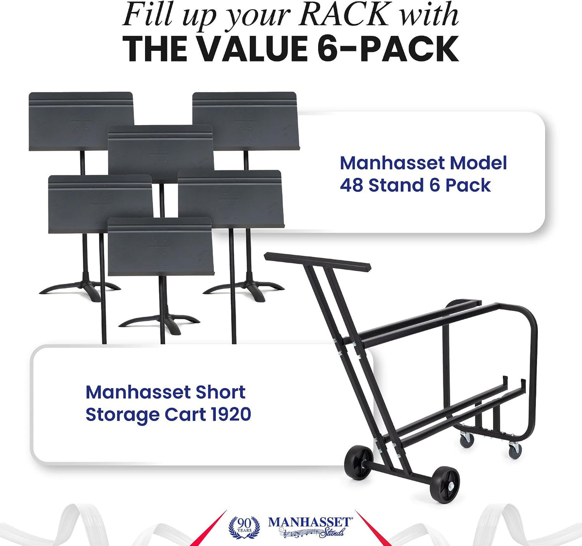 Manhasset 1920 Short Storage Cart for 12 Music Stands