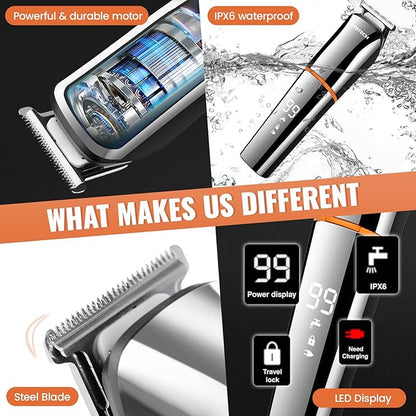 PRITECH Beard Trimmer for Men, 6 in 1 Hair Clippers Kit, Precision Cordless - Image 8
