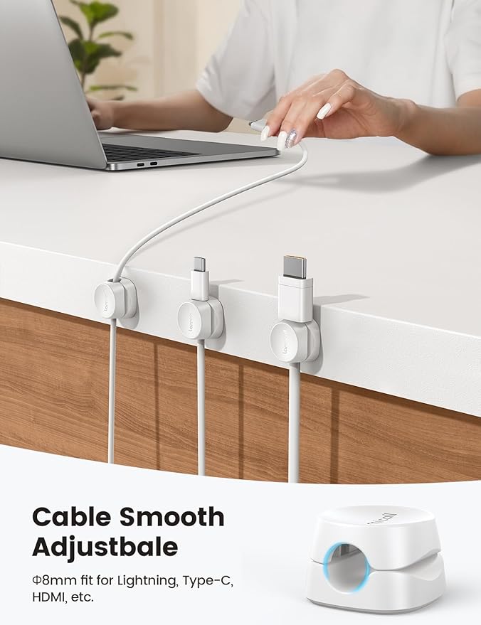 Lamicall 12Pack Spring Cord Organizer, Office Desk Accessories, Desk Cable - Image 6