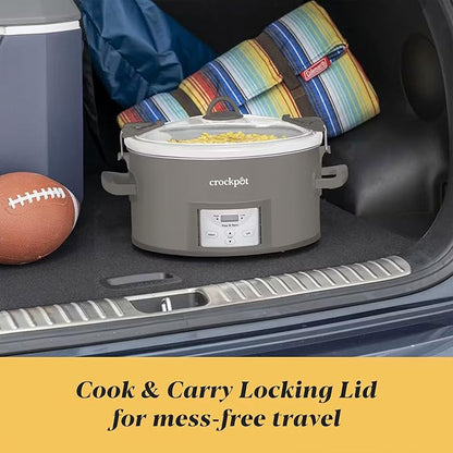 Crock-Pot Locking Lid 6qt Cook and Carry Programmable Slow Cooker Moonshine - Image 3