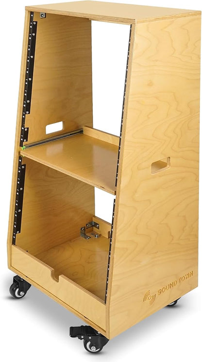 Sound Town DIY Slanted 20U Studio Rack, - Image 2