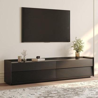 POVISON Fully-Assembled Mid Century Modern TV Stand, 78.74" Wood Media Console by POVISON