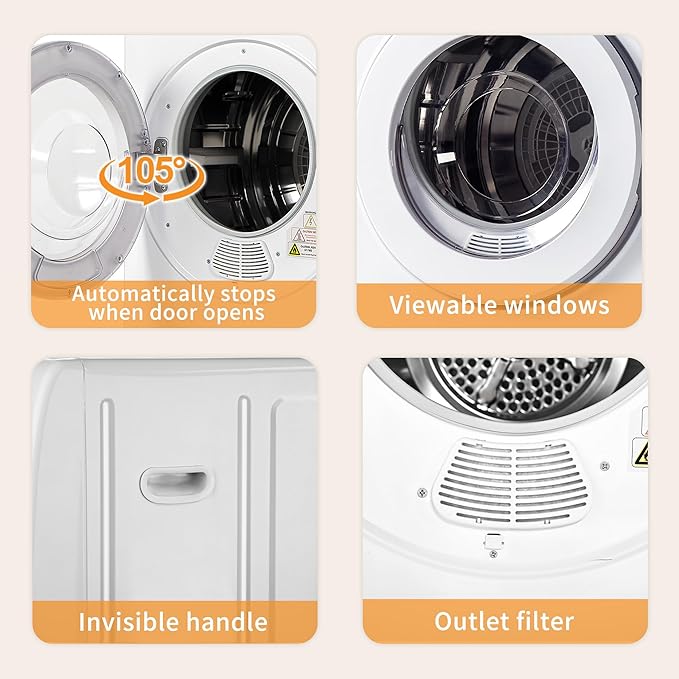 1.8 Cu.Ft. Portable Clothes Dryer, 1020W portable dryers - Image 6