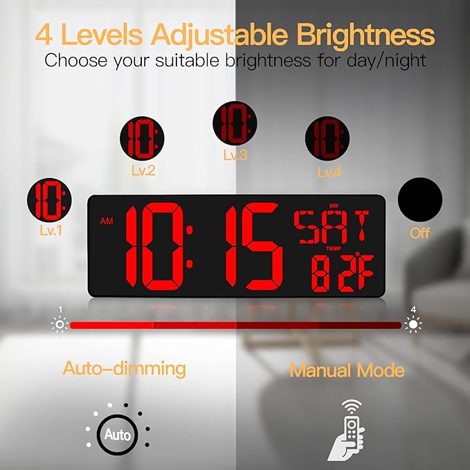 XREXS Large Digital Wall Clock - Image 3