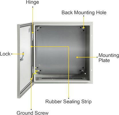 VEVOR NEMA Steel Enclosure, IP66 Waterproof & Dustproof, Outdoor/Indoor - Image 9