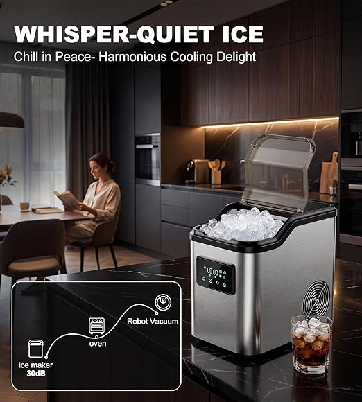Nugget Ice Makers Countertop, Portable Pebble Ice Machine - Image 7