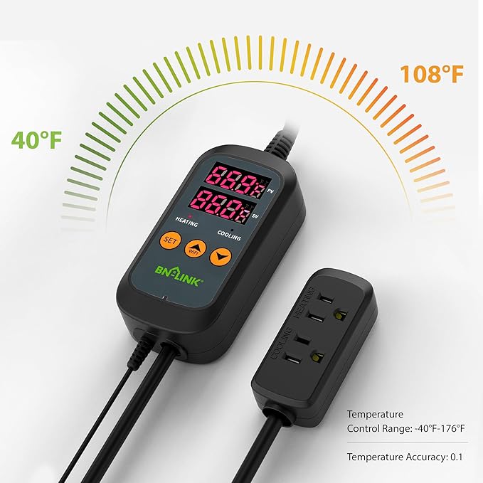 BN-LINK Smart WiFi Digital Temperature Controller Heating Cooling, Works - Image 4