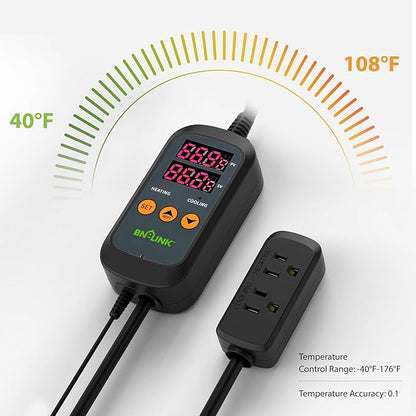 BN-LINK Smart WiFi Digital Temperature Controller Heating Cooling, Works - Image 4