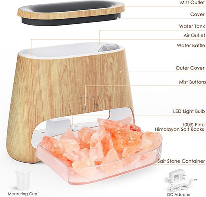 SALKING 2-in-1 Ultrasonic Essential Oil Diffuser & Himalayan Salt Lamp - Image 7
