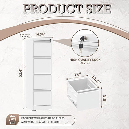 File Cabinet, 4 Drawer File Cabinet - Image 3