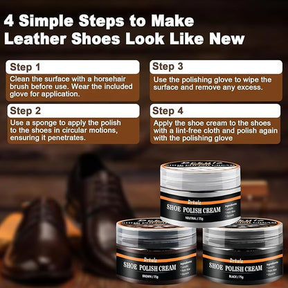 15Pcs Shoe Care Kit with Men & Women, Shoe Polish Brush Black Brown Neutral - Image 6
