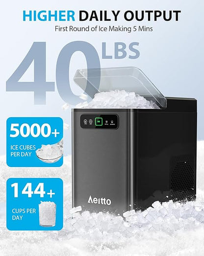 Aeitto Nugget Ice Maker 40Lbs/24H, Countertop Soft Chewable Ice Pebble Ice - Image 3