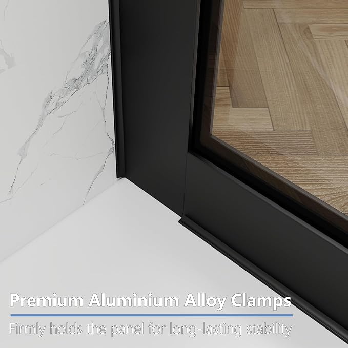 35" W x 60" H Bathtub Fixed Glass Panel, 3/8" Tempered Glass - Image 5