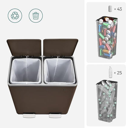 SONGMICS Trash Can, 2 x 8 Gallon Garbage Can - Image 7