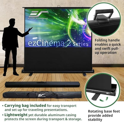 Elite Screens ezCinema 2, 120-inch 4:3 Aspect Ratio Portable Manual Floor Pull - Image 6