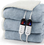 Heated Blanket Electric Blanket King Waffle, 90x100 Inches Dual Controllers by blunique