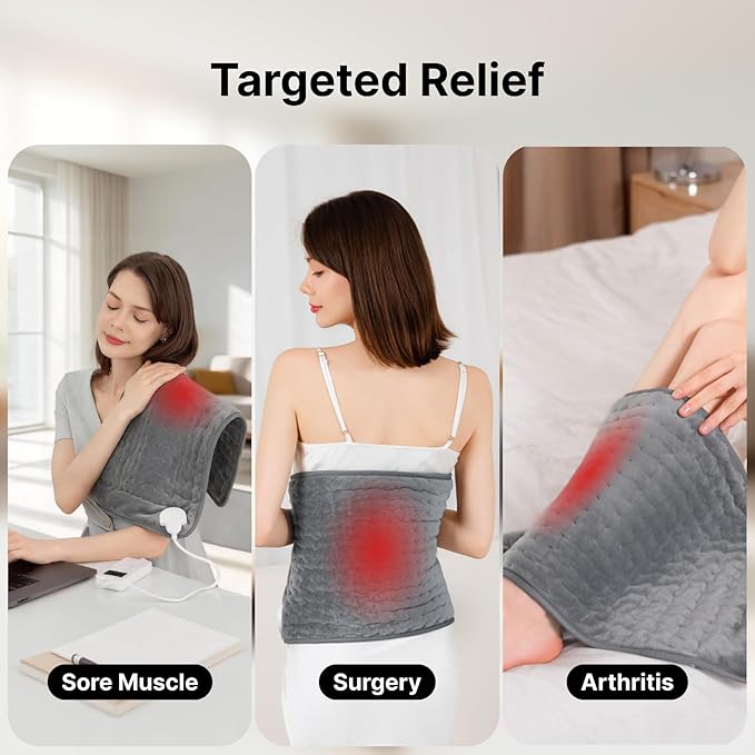 Heating Pad for Back, and Shoulder Pain Relief, Electric Heat Pad - Image 6