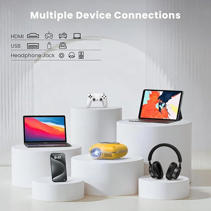 HOMPOW Mini Projector with Two -Way Bluetooth, Portable Projector - Image 5