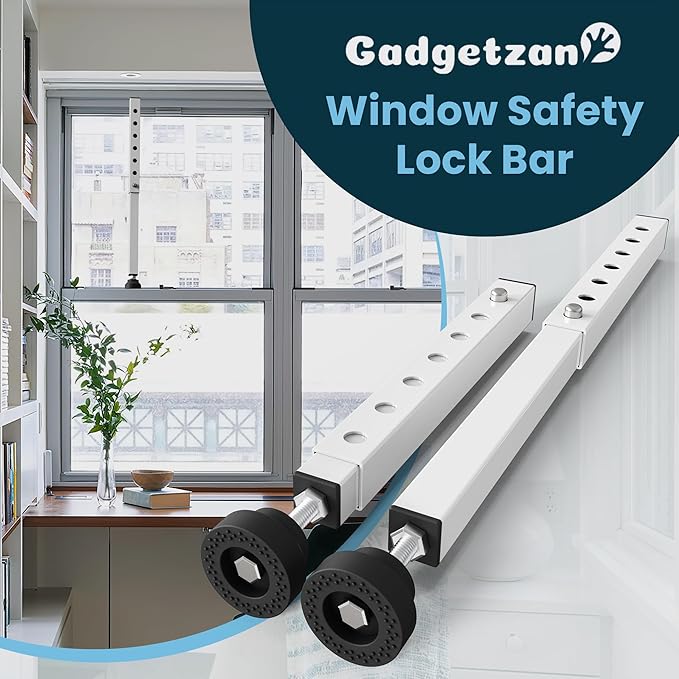 Gadgetzan 1 Pack Window Security Bars Adjustable 11"-18", Portable Short - Image 7