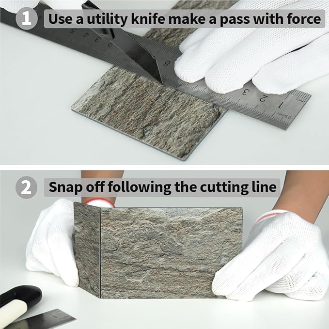 AULIGET 4-Piece Faux Stone Peel and Stick Backsplash Wall Tiles, Laundry Room - Image 7