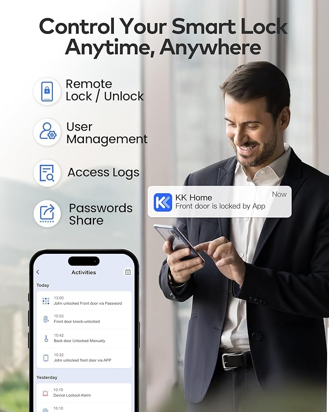 TEEHO TE012W WiFi Smart Lock, Fingerprint Door Lock - Image 3