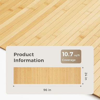 OUZUGIE 1 Pack 96x24 Inch Natural Bamboo Wall Panel – Carbonized Pole Wrap - Image 2
