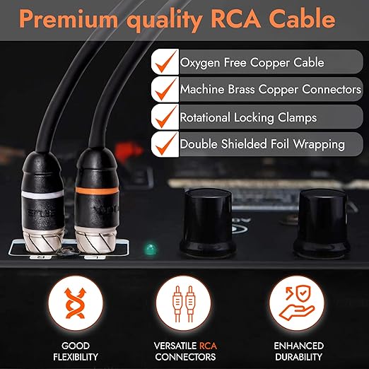 Elite Audio Premium Series 6ft. 2-Channel Car Audio RCA Cable – Double Shielded - Image 4