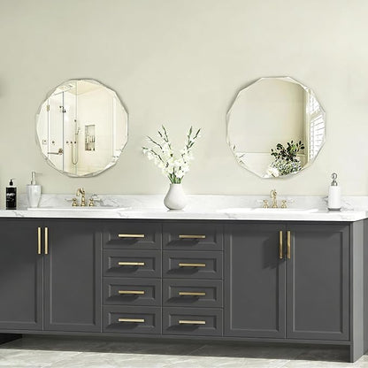 Bathroom Mirrors for Over Sink, Round Frameless Mirrors for Wall, 20x20 Inch - Image 2