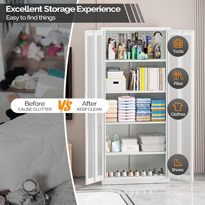 VINGLI Metal Garage Storage Cabinet - Image 8