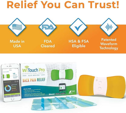 WiTouch Pro TENS Unit for Back Pain Relief & Recovery, Wearable Muscle - Image 2