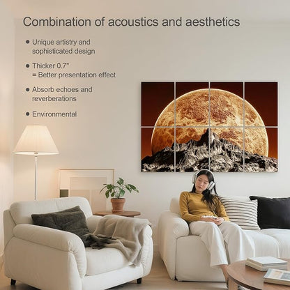 UMIACOUSTICS 8 Pcs 0.7Inch Thick Art Acoustic Panels, Total 47.2” x 31.5” - Image 4
