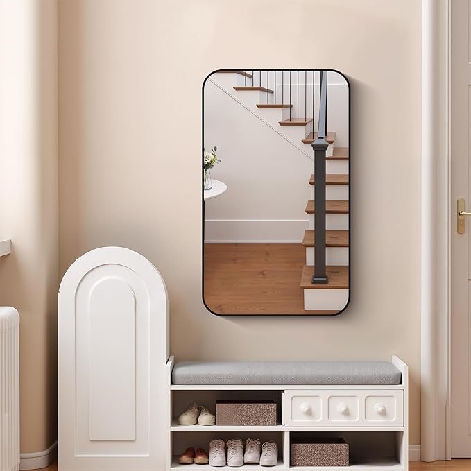 FORBATH Bathroom Mirror for Over Sink 24x40 Inch Black, Rectanglar Wall Mirror - Image 2