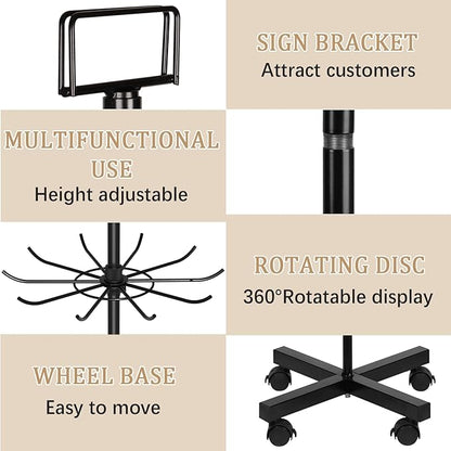 Exttlliy Retail Display Stand Store Display Rack 6 Tier Metal Spinning Display - Image 4
