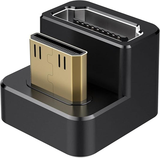 AGVEE 2 Pack 180 Degree Angled Mini HDMI Male to HDMI Female Adapter, U-Shaped by AGVEE