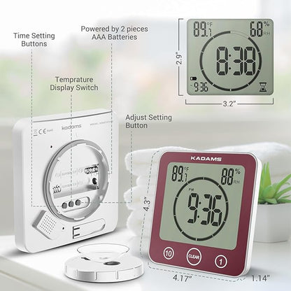 KADAMS Shower Clock Waterproof Bathroom Timer – Digital Wall Clock - Image 6